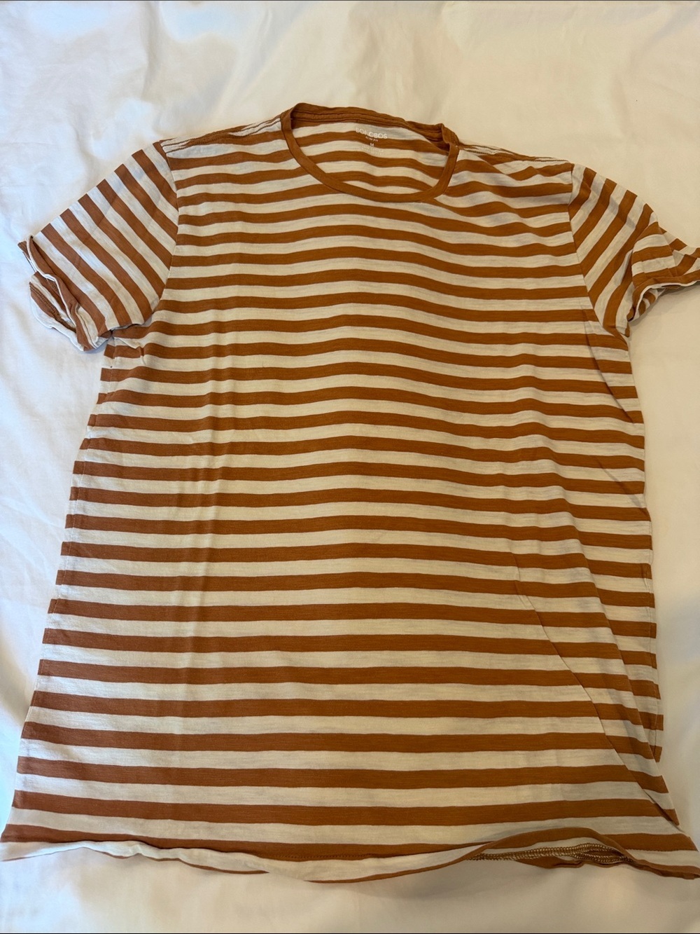 Bonobos Short-Sleeve Striped Crew in Brown and White